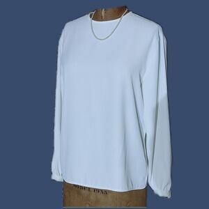 Liz Claiborne boring but useful white Poly blouse